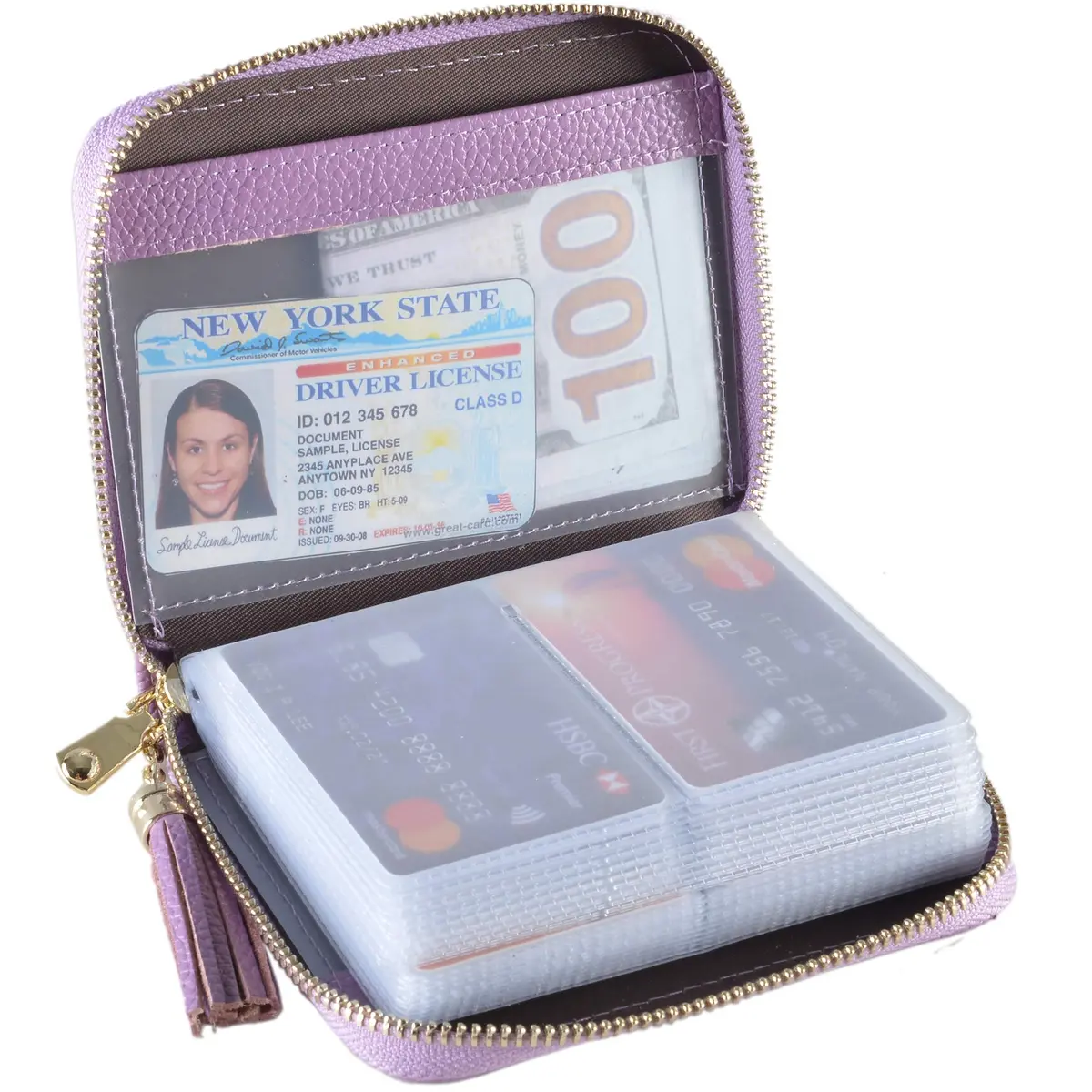 Easyoulife Womens Genuine Leather RFID Blocking Card Holder Wallet | 40 Card Slots - main product image
