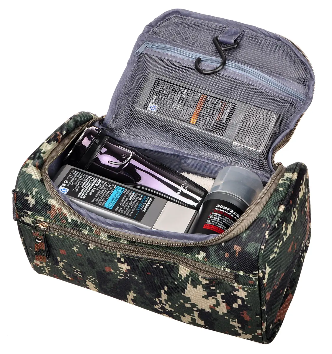 Vercord Mens Toiletry Bag Wash Travel Small Shaving Dop Kit Shower Bathroom Ditty Hygiene Bag Camo Mosaic | Water-Resistant & Portable - view 2