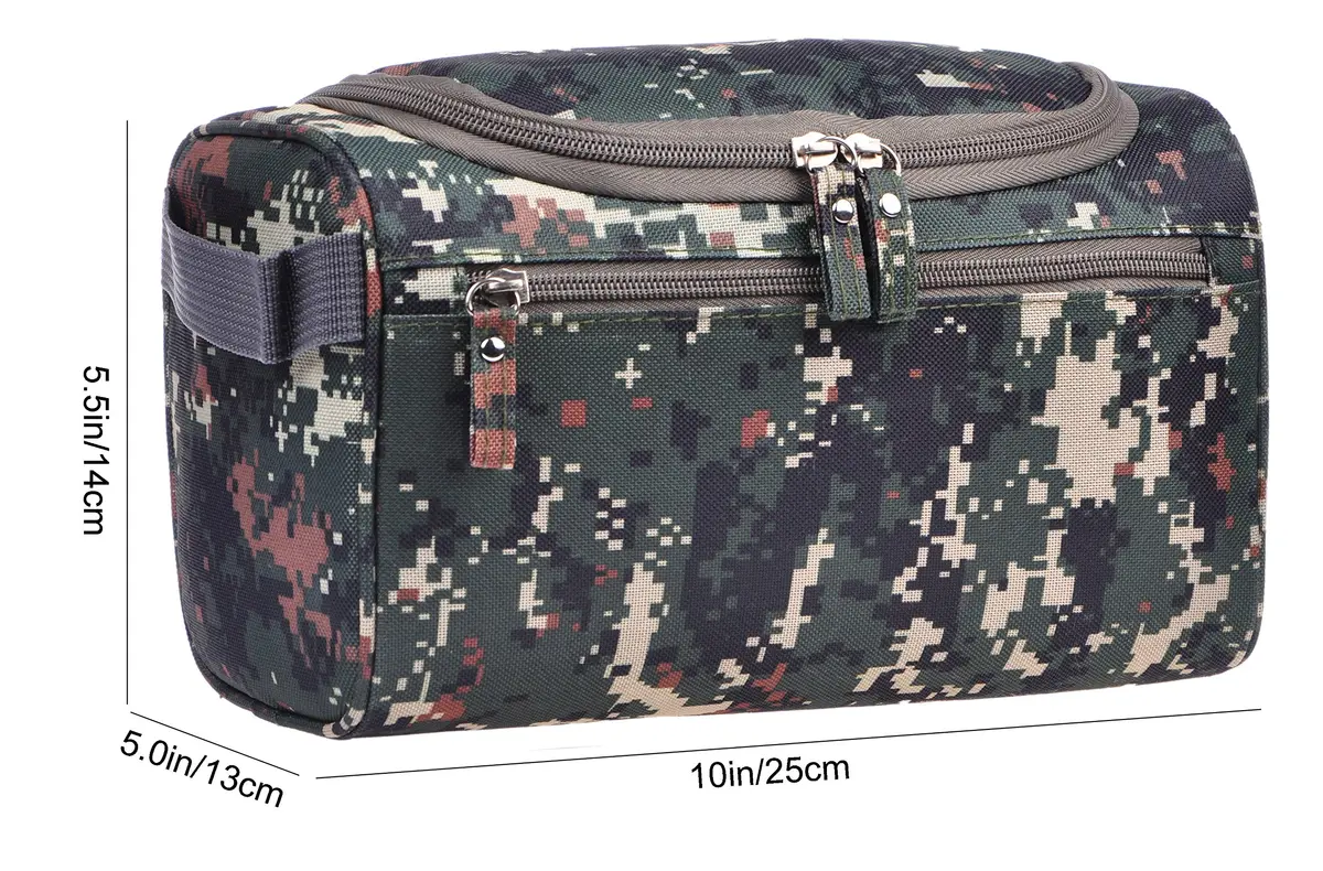 Vercord Mens Toiletry Bag Wash Travel Small Shaving Dop Kit Shower Bathroom Ditty Hygiene Bag Camo Mosaic | Water-Resistant & Portable - view 3