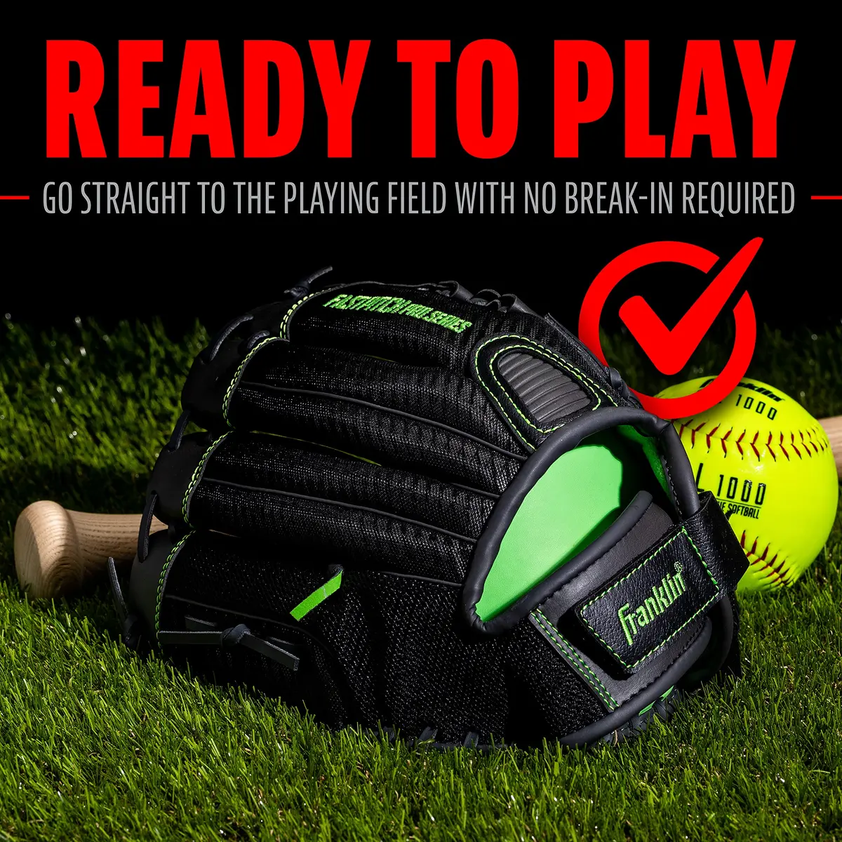 Franklin Sports Windmill Series Softball Glove 13" Lime | Youth Fastpitch Infield - view 6