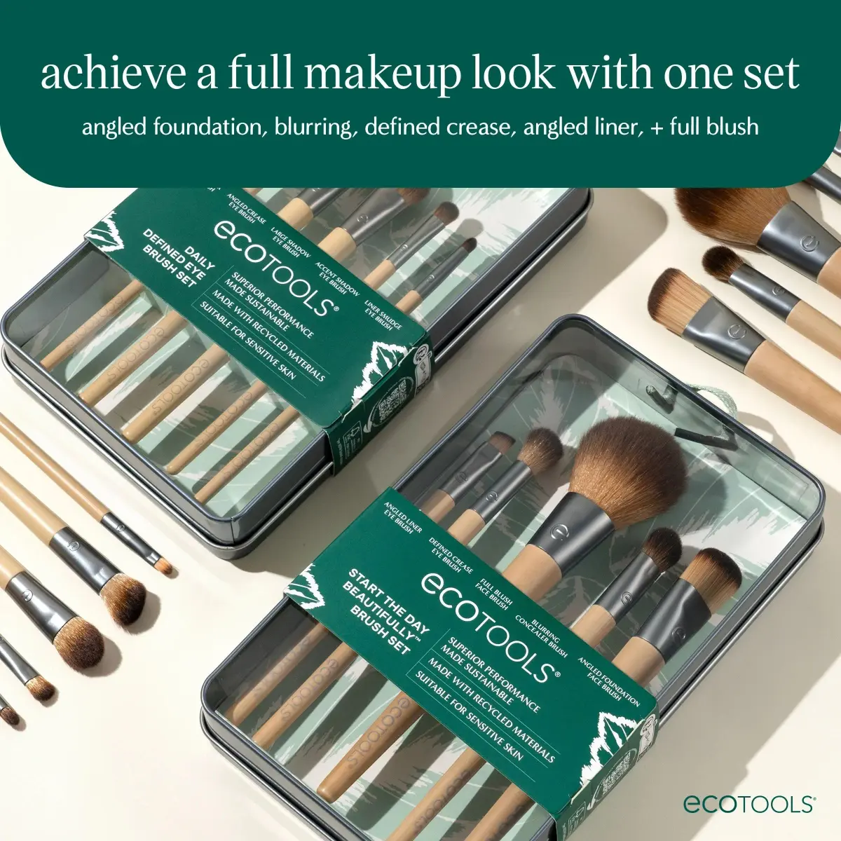 EcoTools 6 Piece Start the Day Beautifully Makeup Brush Set | Vegan & Cruelty-Free with Bamboo Handles - view 3