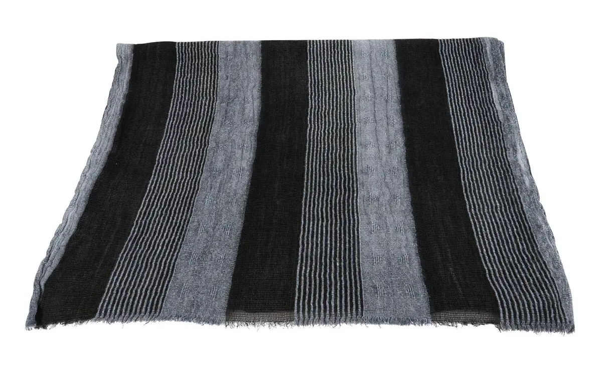 GERINLY Cotton-Linen Men Scarves Stripe Crinkle 75cm x 180cm | Reversible Summer Wrap for Travel & Casual Wear - view 6