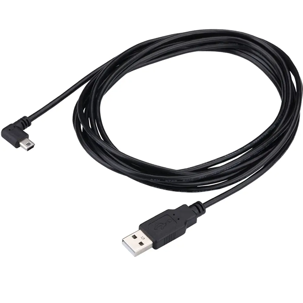 LARRITS Mini-USB Power Cable 5M (16.4ft) Right-Angle | Charging-Only for Dash Cam & GPS - view 3