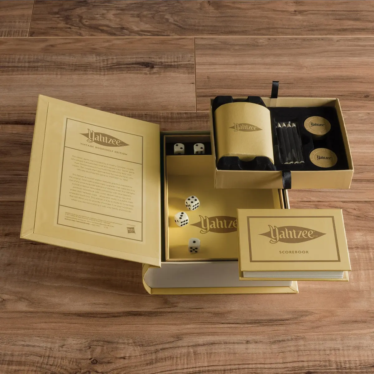 WS Game Company Yahtzee Vintage Bookshelf Edition Classic Dice Game Set | Elegant Decor & Fun - view 5