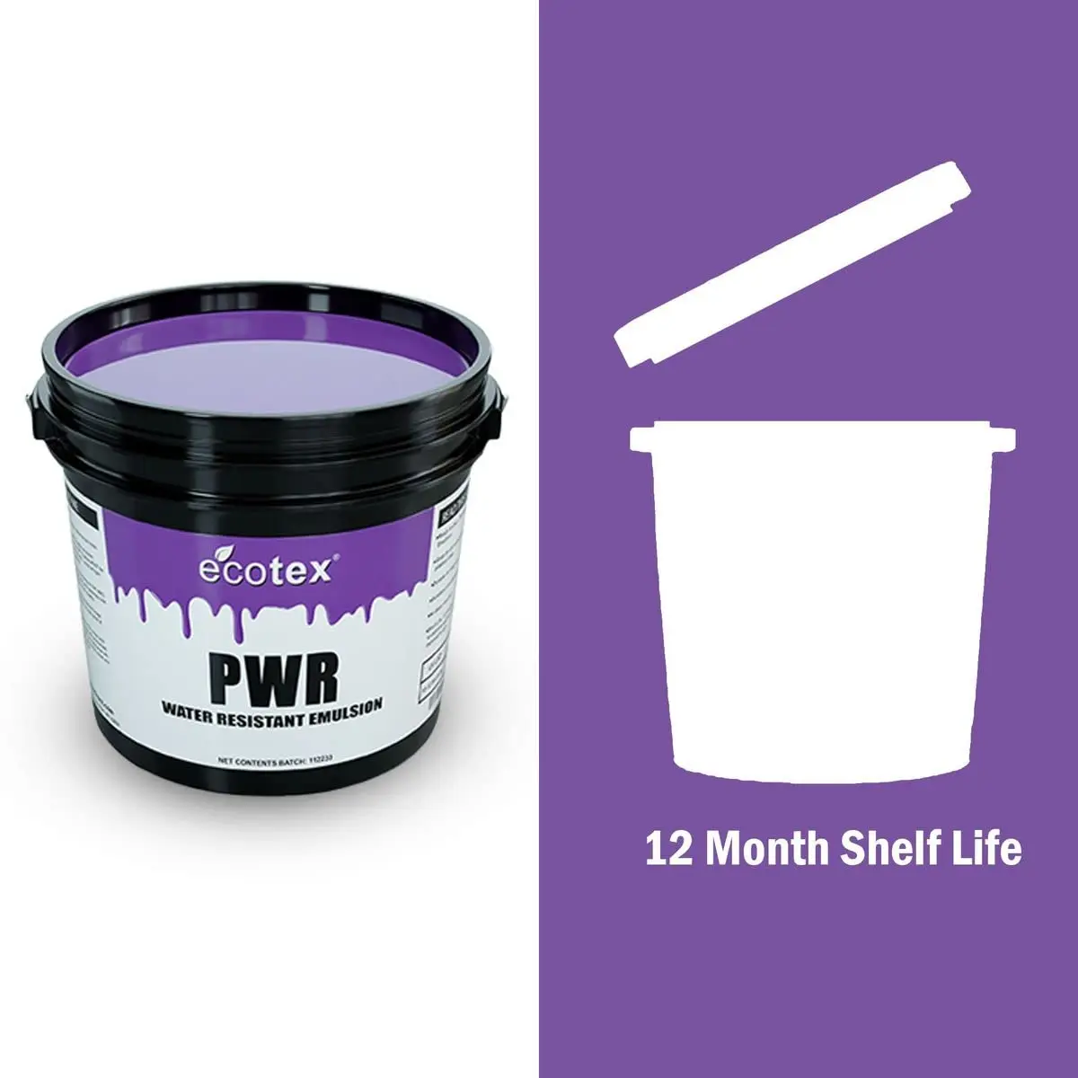 Ecotex® PWR Screen Printing Emulsion - 128 Fl Oz | Water & Plastisol Ink Ready, Ultra-Fast, Durable, Made in USA - view 10
