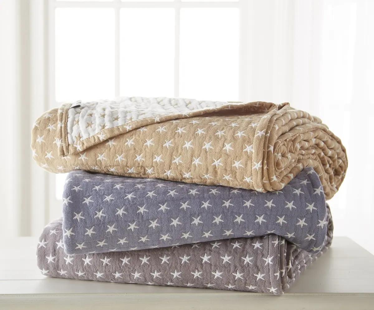 Sterling Creek Dawson Star Muslin Blanket King 106" x 94" | Breathable Cotton All Season - view 9