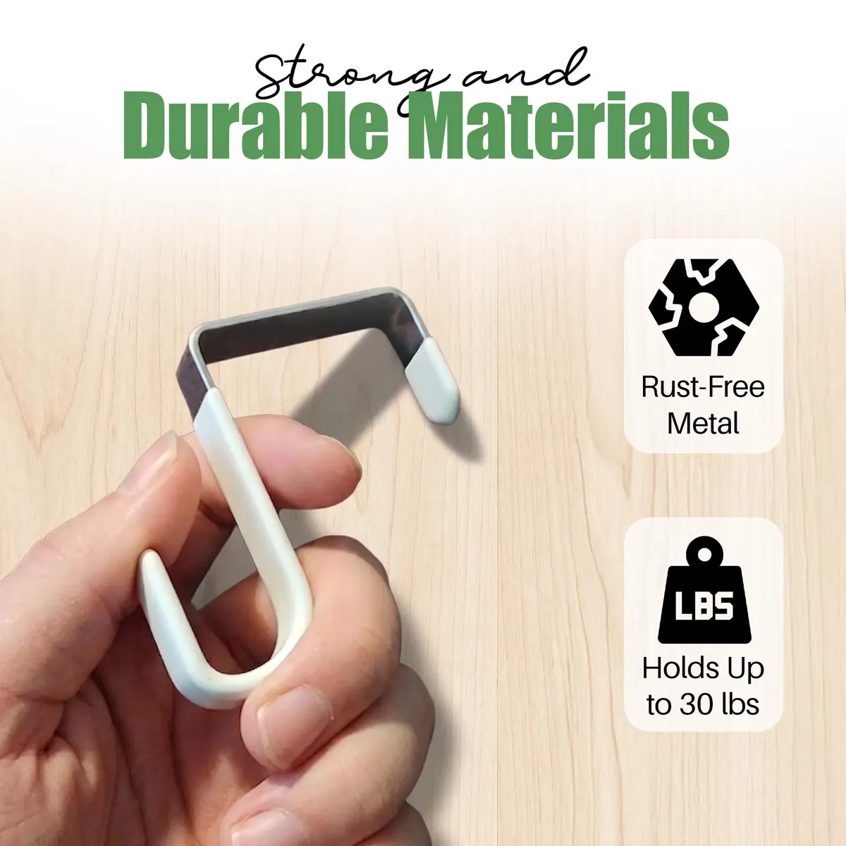 Evelots Over the Door Hooks, 2 Pack Heavy Duty Coat, Hat & Towel Hangers | Rust-Resistant Stainless Steel, Fits Doors up to 2 Inches Thick - view 5