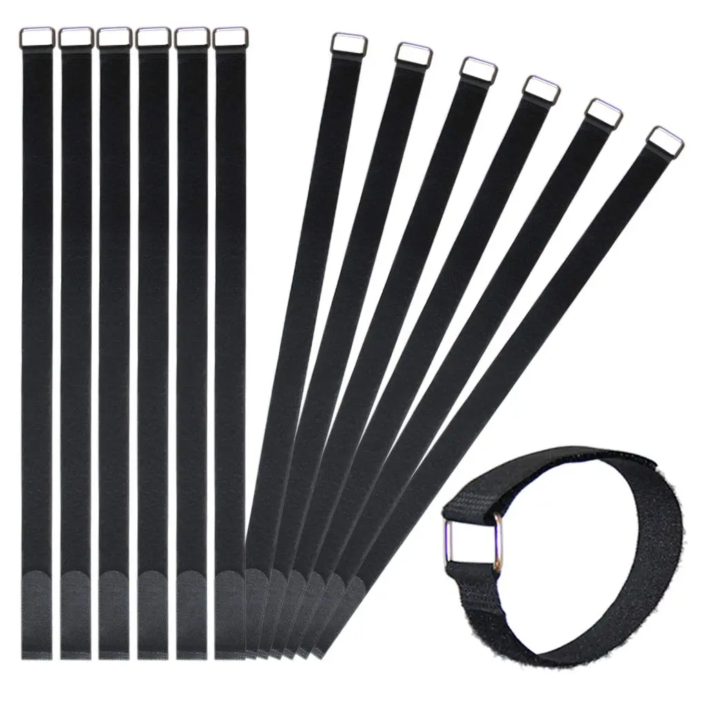 VIGAER 24 inch Hook and Loop Cable Strap - Reusable Nylon Fastening Strap, 12 Pack, Black, 24 inch (60 cm) | Durable & Adjustable - main product image