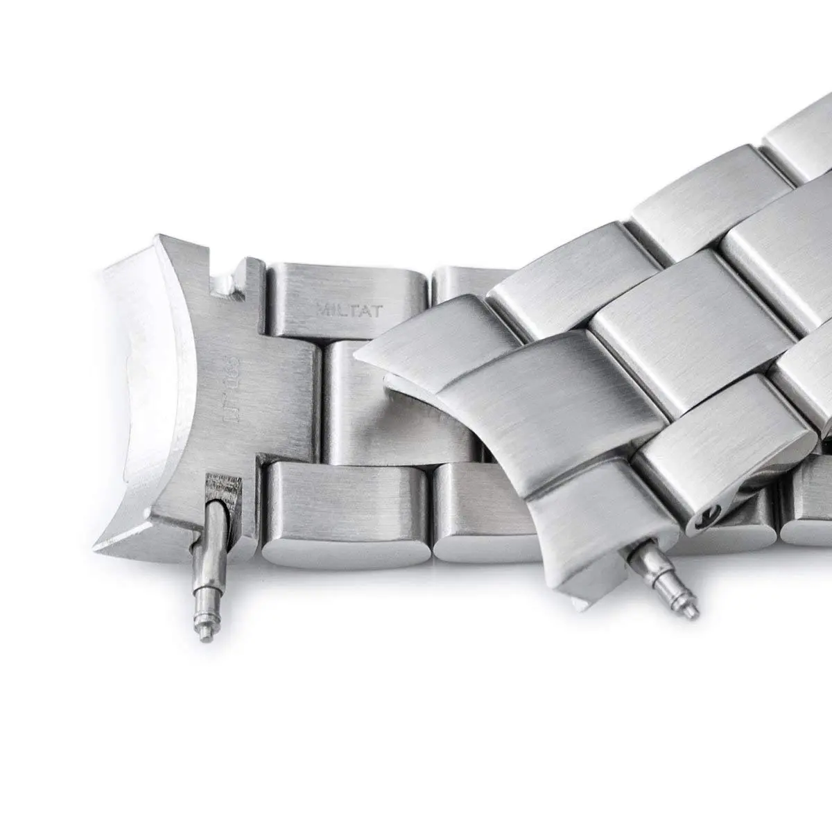 MiLTAT 20mm Super-O Boyer Watch Band compatible with Seiko Alpinist SARB017 SPB155 H70455733 | Curved Solid End, Stainless Steel, Brushed - view 4