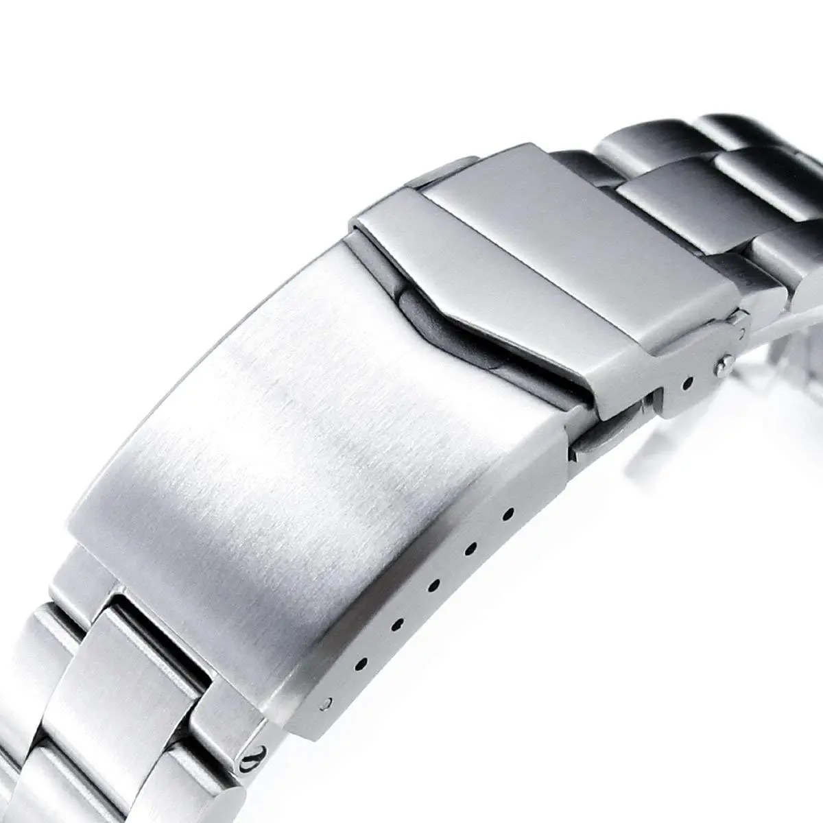 MiLTAT 20mm Super-O Boyer Watch Band compatible with Seiko Alpinist SARB017 SPB155 H70455733 | Curved Solid End, Stainless Steel, Brushed - view 3