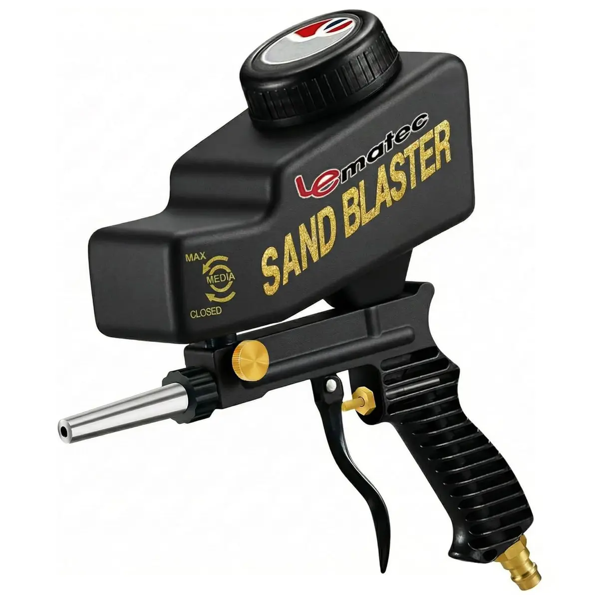 LE LEMATEC Portable Sand Blaster Gun Kit, Pneumatic Tool for Rust Removal | Precision, Dry Air Compatible (110-120 PSI, 4 CFM) - main product image