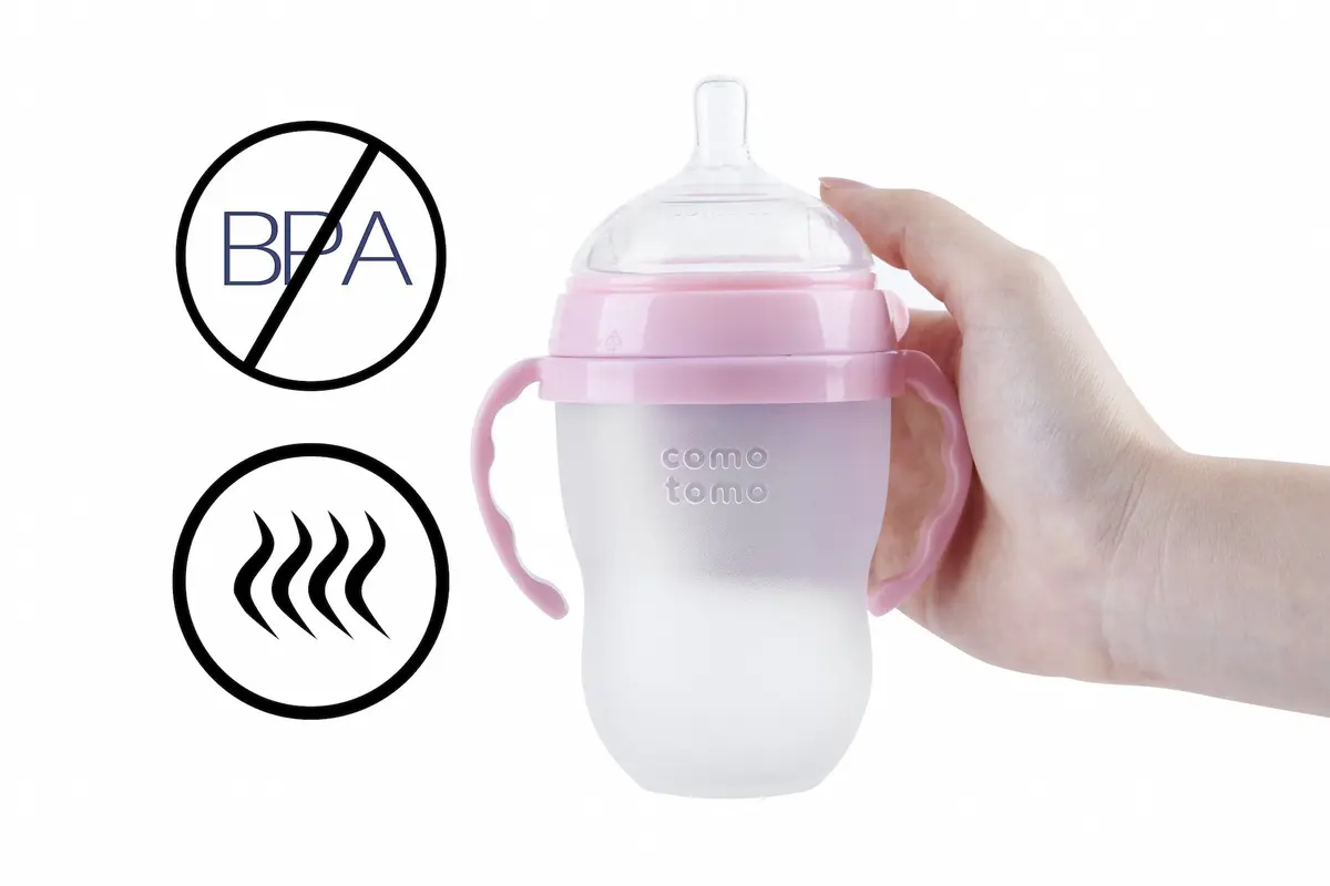 GOLOHO Baby Bottle Handle for Comotomo Bottles 8 oz & 5 oz | Soft Grip, Anti-Slip, BPA-Free, Pink - view 6