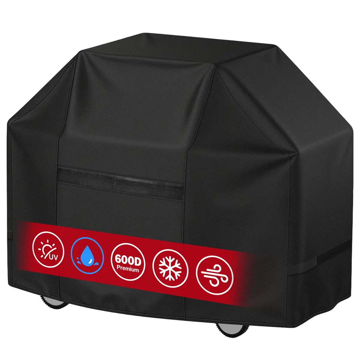 i COVER 600D Grill Cover 65" Waterproof Heavy Duty UV Resistant No Fading - main product image