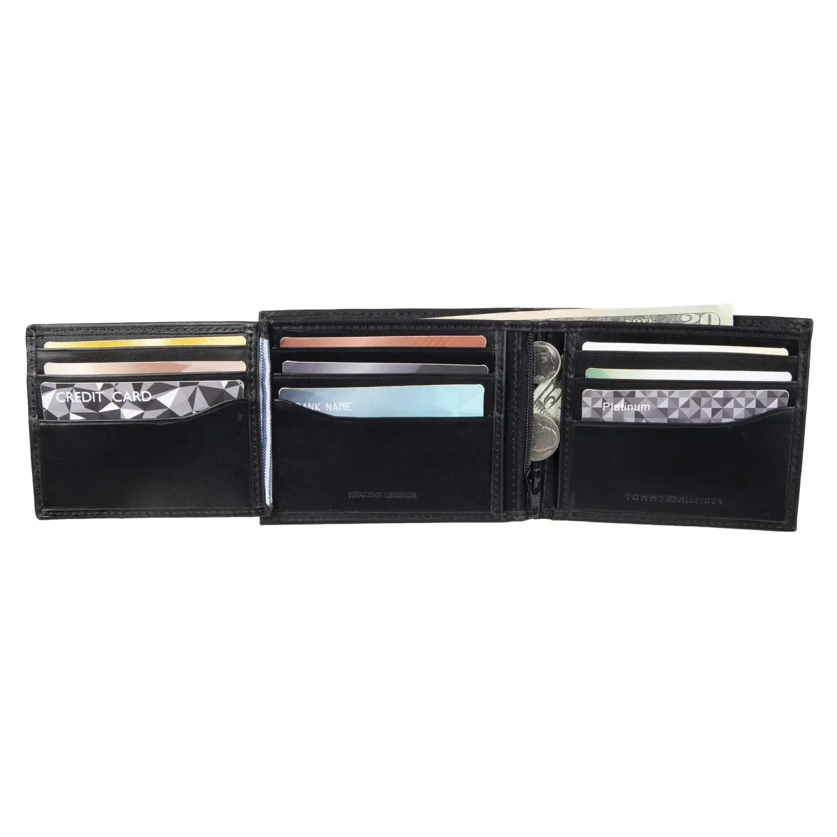 Tommy Hilfiger Men's Leather Bifold Wallet with RFID Protection, Charcoal, 10.8cm x 8.8cm x 2.7cm (4.25in x 3.5in x 1.06in) - view 3