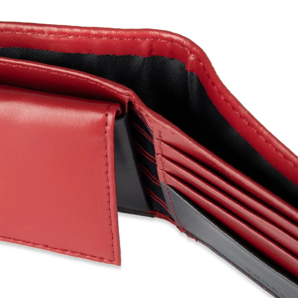 Tommy Hilfiger Men's Leather Bifold Wallet with Removable ID Window, Red/Navy (13.5 cm x 10.9 cm) | RFID Blocking Classic Passcase - view 3