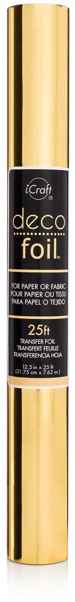 iCraft Deco Foil Transfer Sheets Gold - 12.5 inches x 25 feet Roll | Acid-Free, Washable - main product image
