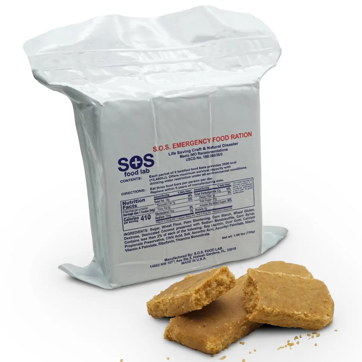 SOS Emergency Food Rations 3600 Calorie Pack | 5-Year Shelf Life, Ready to Eat, Coast Guard Approved (70-120 chars) - main product image