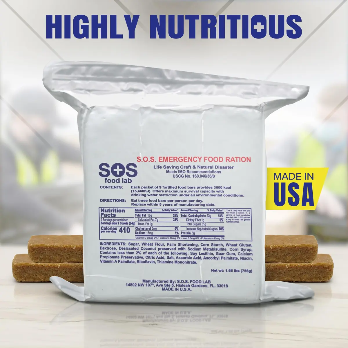 SOS Emergency Food Rations 3600 Calorie Pack | 5-Year Shelf Life, Ready to Eat, Coast Guard Approved (70-120 chars) - view 3
