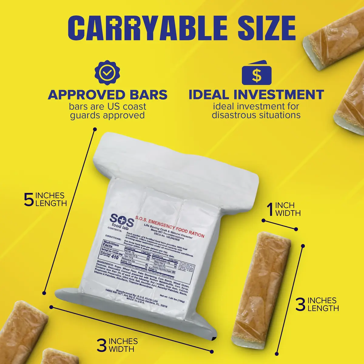 SOS Emergency Food Rations 3600 Calorie Pack | 5-Year Shelf Life, Ready to Eat, Coast Guard Approved (70-120 chars) - view 4