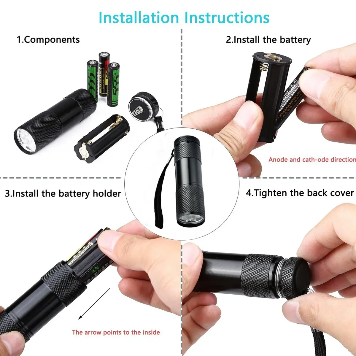 Optimal Shop UV Blacklight Flashlight 9 LED (6 Pack) | Detect Pet Stains, Counterfeit Money, & Hidden Ink - view 4