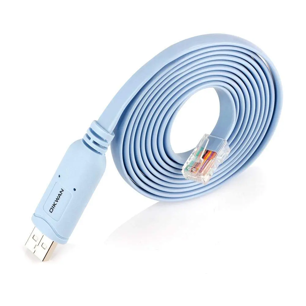 OIKWAN USB to RJ45 Console Cable 1.8m (6ft) Blue | Network Device Configuration Cable - main product image