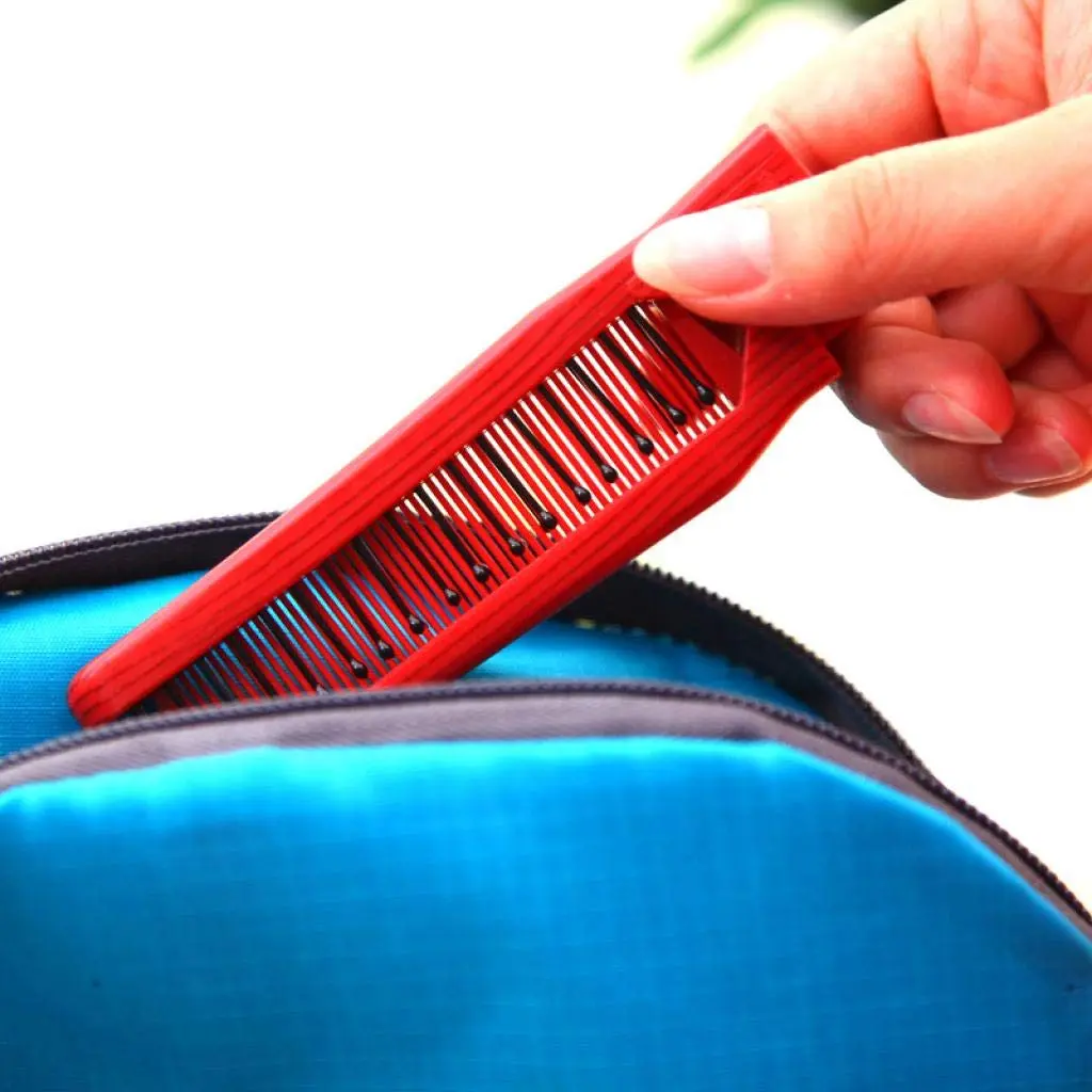 Louise Maelys Folding Hair Comb Double Headed Pocket Travel Comb Purple | Compact, Eco-Friendly, Travel-Ready - view 5