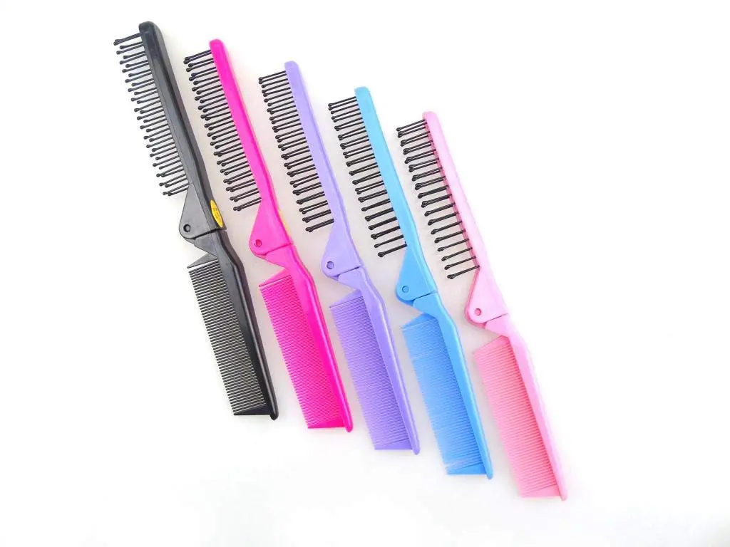 Louise Maelys Folding Hair Comb Double Headed Pocket Travel Comb Purple | Compact, Eco-Friendly, Travel-Ready - view 7