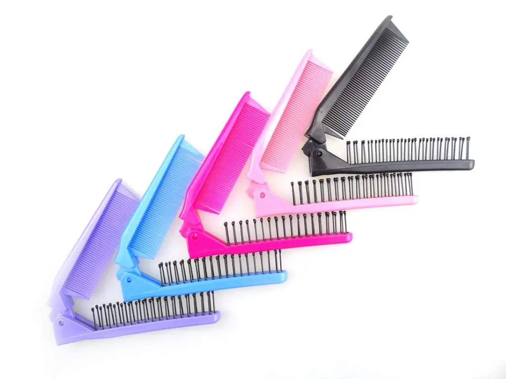 Louise Maelys Folding Hair Comb Double Headed Pocket Travel Comb Purple | Compact, Eco-Friendly, Travel-Ready - view 4