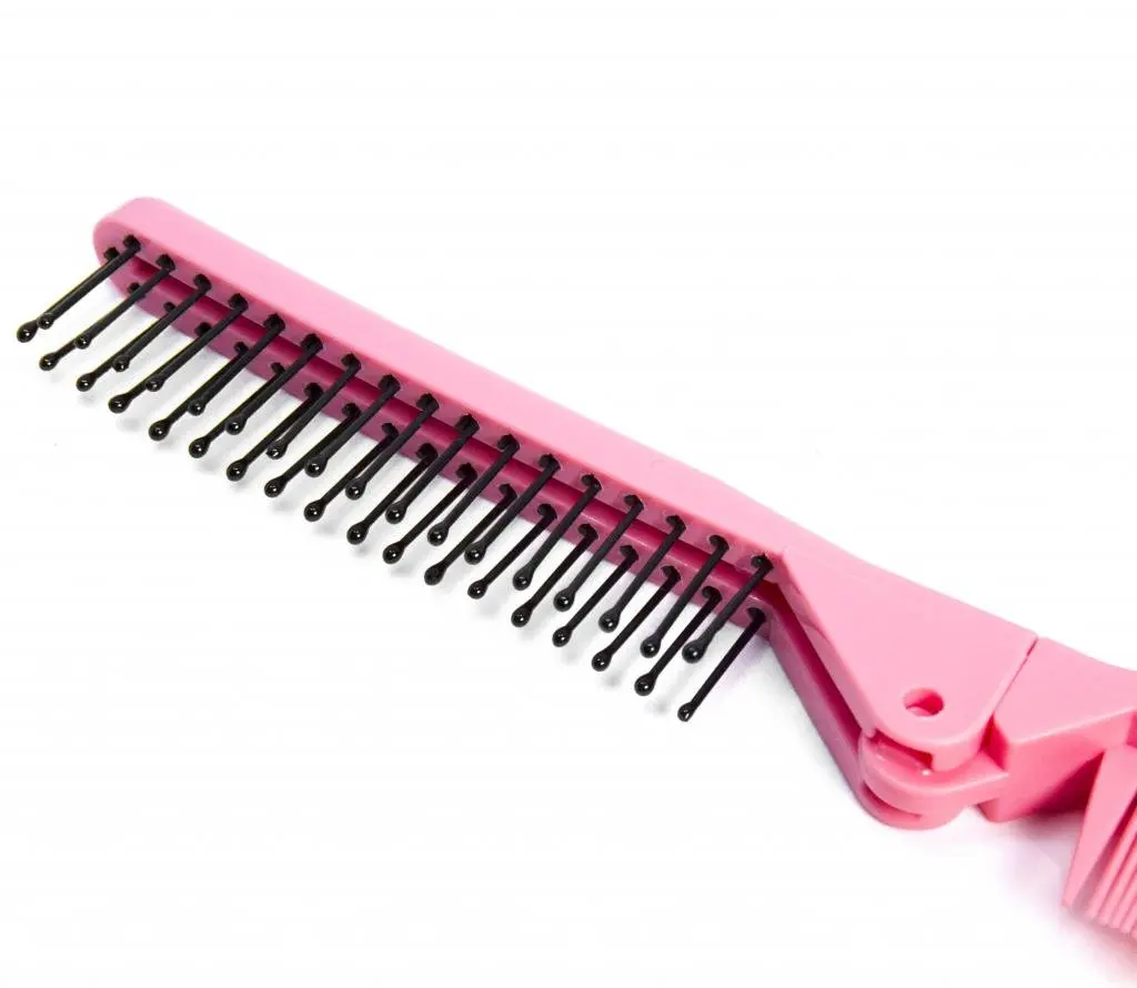 Louise Maelys Folding Hair Comb Pink | Detangles Thick, Curly, or Straight Hair - view 3