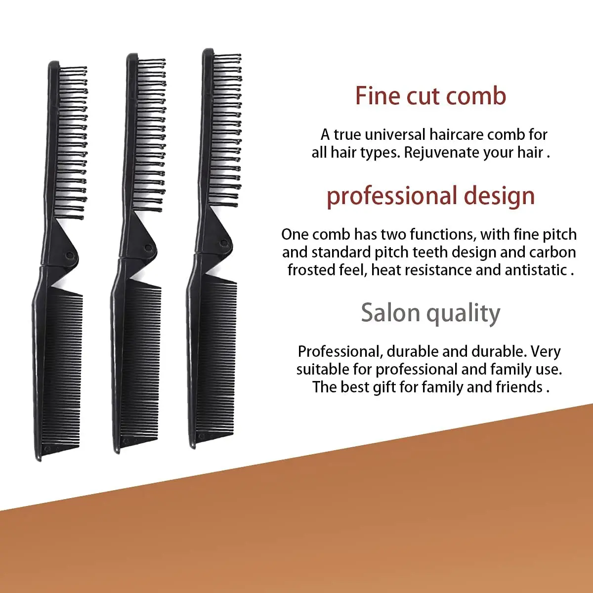 Louise Maelys Folding Hair Brush Black | Pocket Travel Comb for Thick, Curly, Straight Hair - view 3