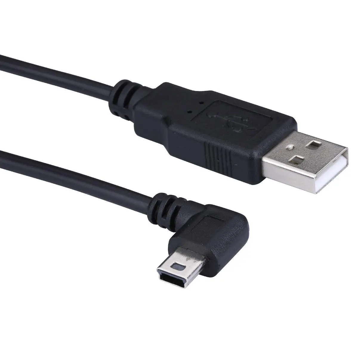 LARRITS 5M (16.4ft) USB 2.0 to Mini USB Cable | Left Angle Power Charge Cord for Dash Cams & GPS - main product image