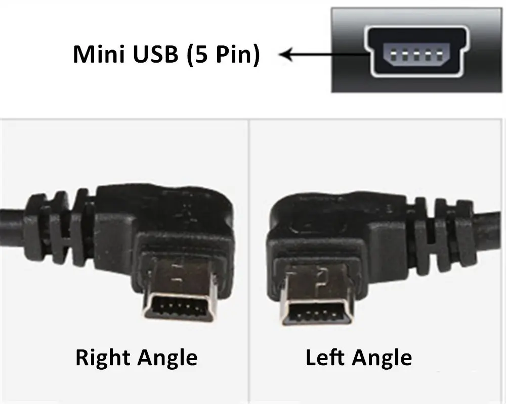LARRITS 5M (16.4ft) USB 2.0 to Mini USB Cable | Left Angle Power Charge Cord for Dash Cams & GPS - view 7