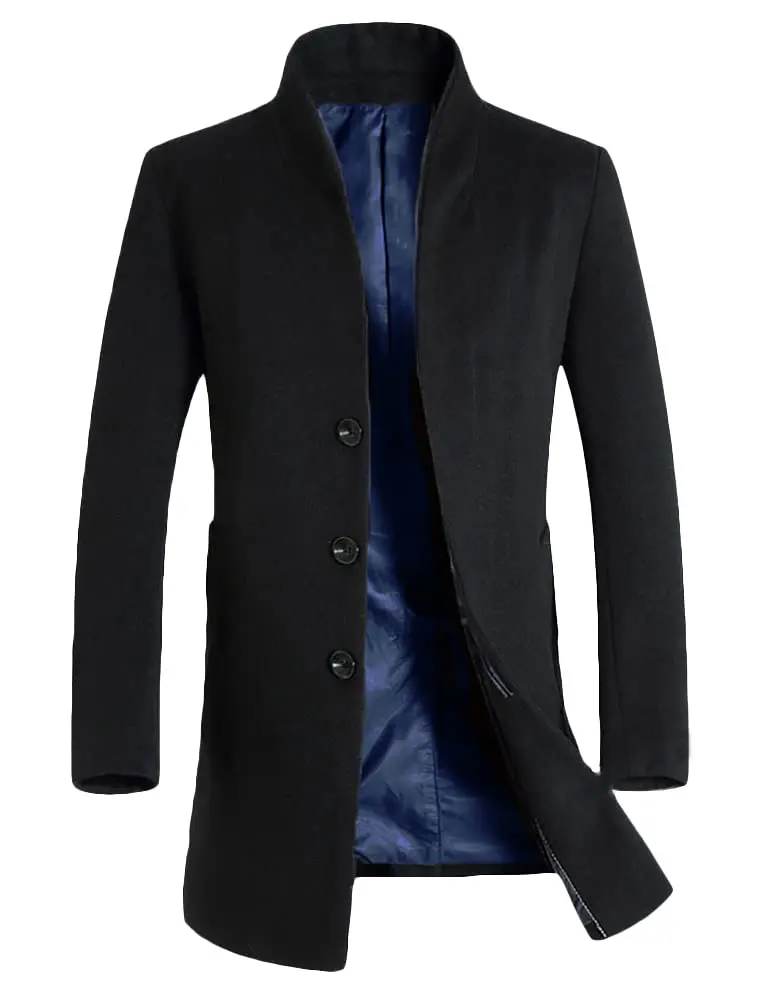 Lavnis Men's Trench Coat Wool Blend Overcoat Slim Fit XL | Elegant Winter Topcoat - main product image