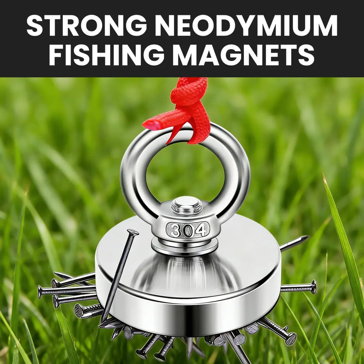 DIYMAG Super Strong Neodymium Fishing Magnet 60mm (2.36 Inch) 227kg (500 LBS) Pulling Force with Countersunk Hole | Industrial Lifting Magnet - view 4