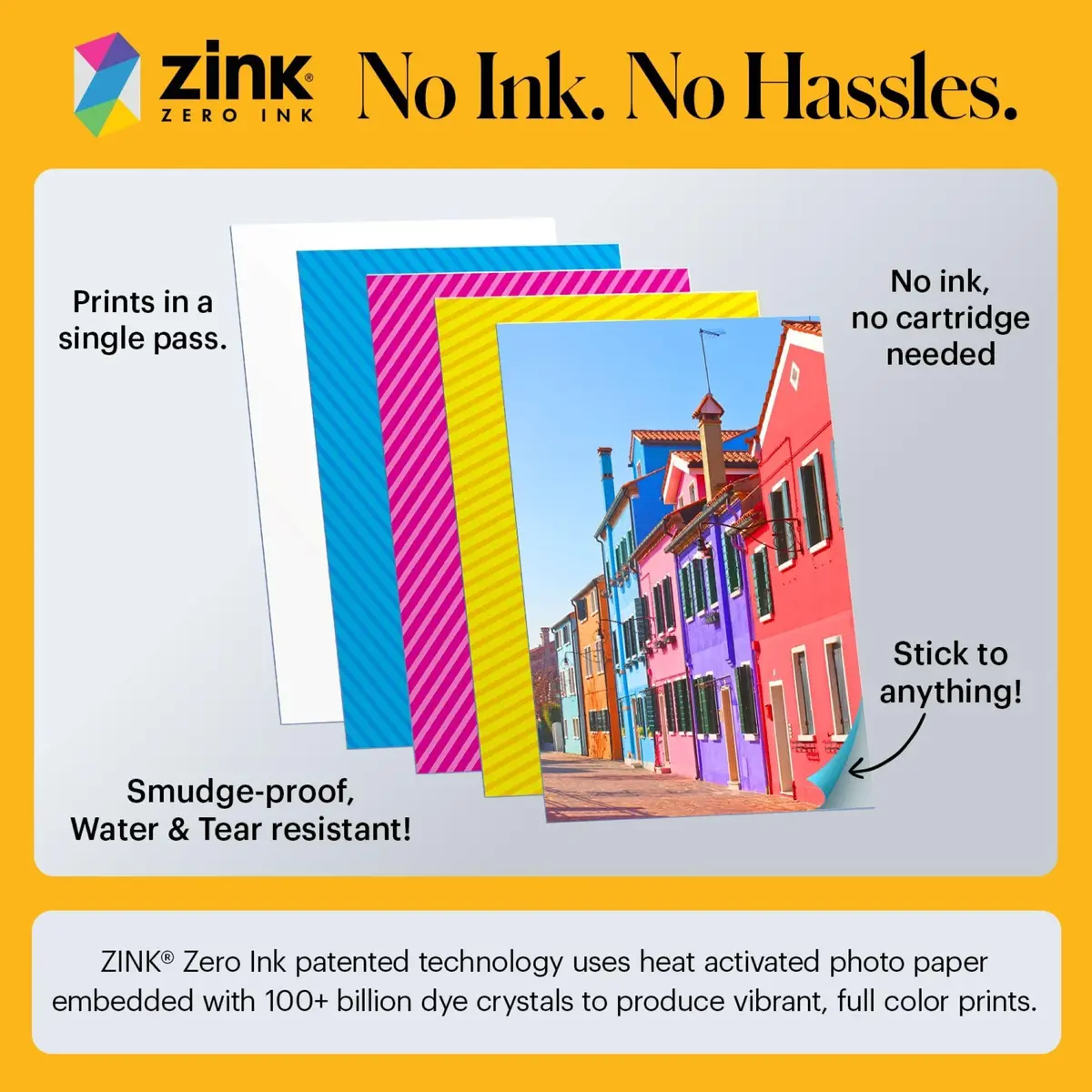 KODAK Printomatic Instant Print Camera Yellow 5MP | Instant Prints with Zink Sticky-Back Paper - view 4