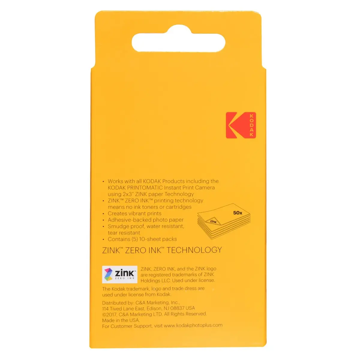 KODAK 2x3 Premium Sticky-Backed ZINK Photo Paper (50 Sheets) | Fade-Resistant & Water-Resistant - view 2