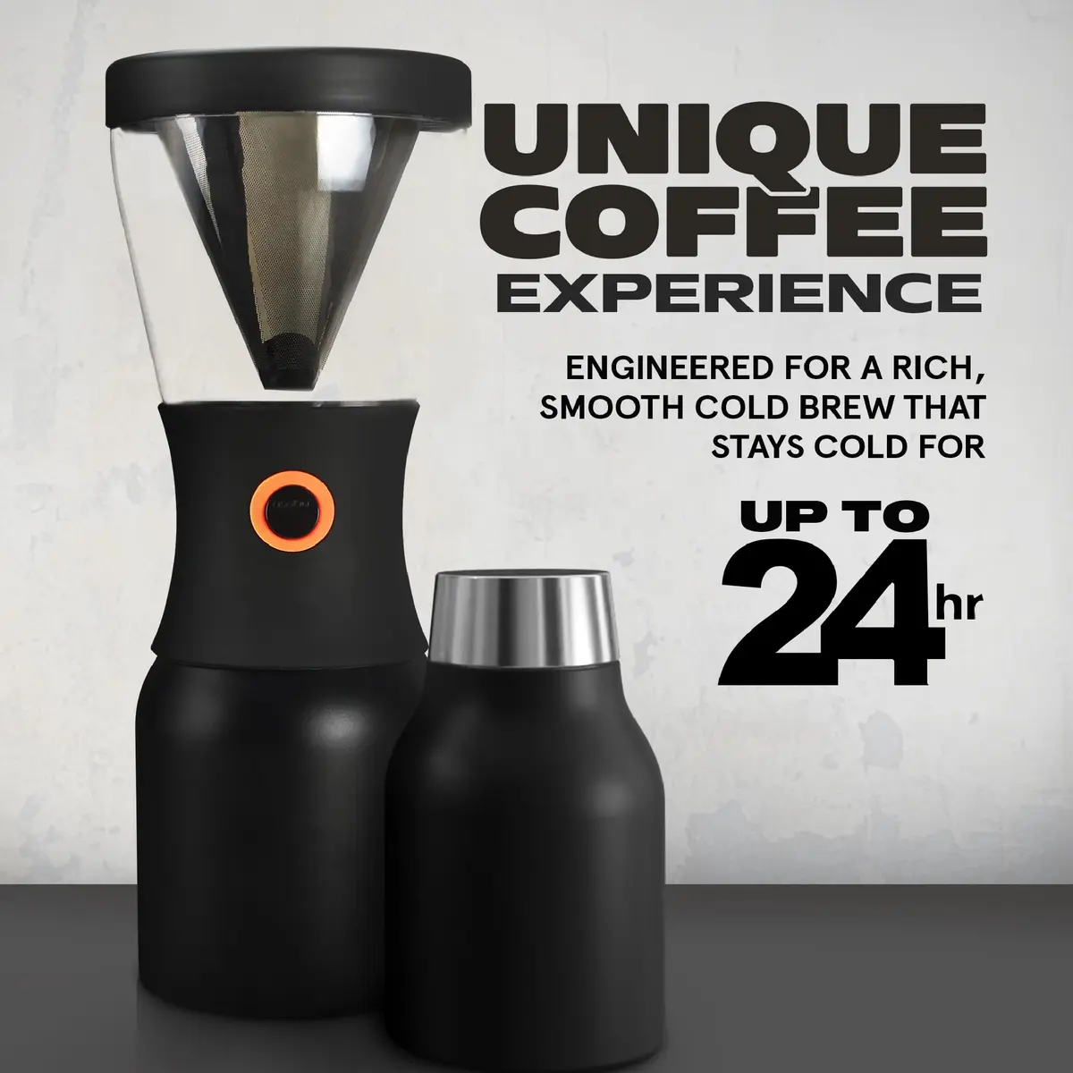 asobu Cold Brew Coffee Maker, Award-Winning 40oz Insulated Cold Brew Brewer with Portable Stainless Steel Carafe – No.1 Europe Coffee Fest Winner, Leakproof, BPA-Free, Keeps Cold 24H - view 2