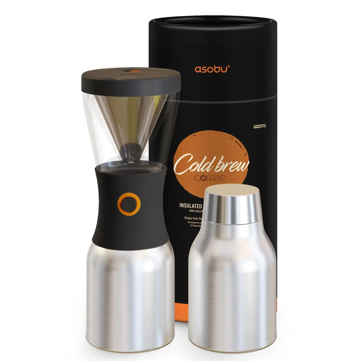 asobu Cold Brew Coffee Maker 40oz | Award-Winning Insulated Cold Brewer with Stainless Steel Carafe - main product image