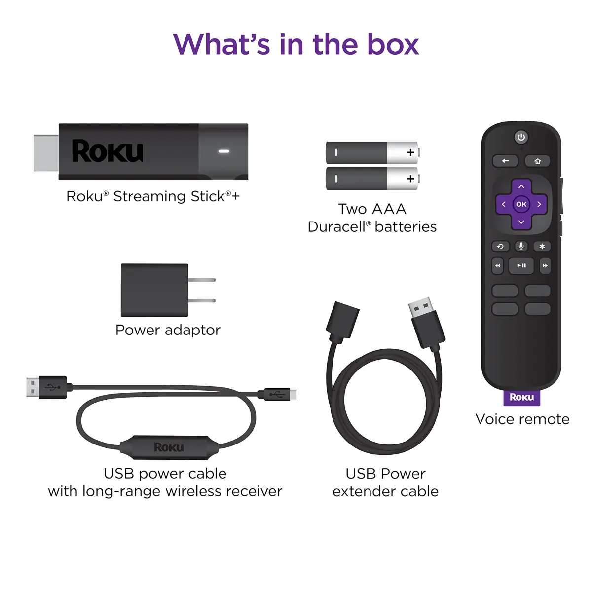 Roku Streaming Stick+ 4K/HDR Streaming Device with Long-Range Wireless & Roku Voice Remote with TV Controls (2 oz) - view 7