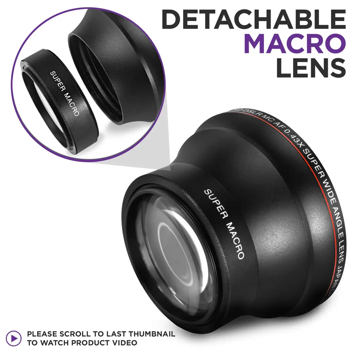 Altura Photo 55mm Wide Angle Lens with Macro | 0.43x Expansion for Nikon & Sony Cameras - view 5