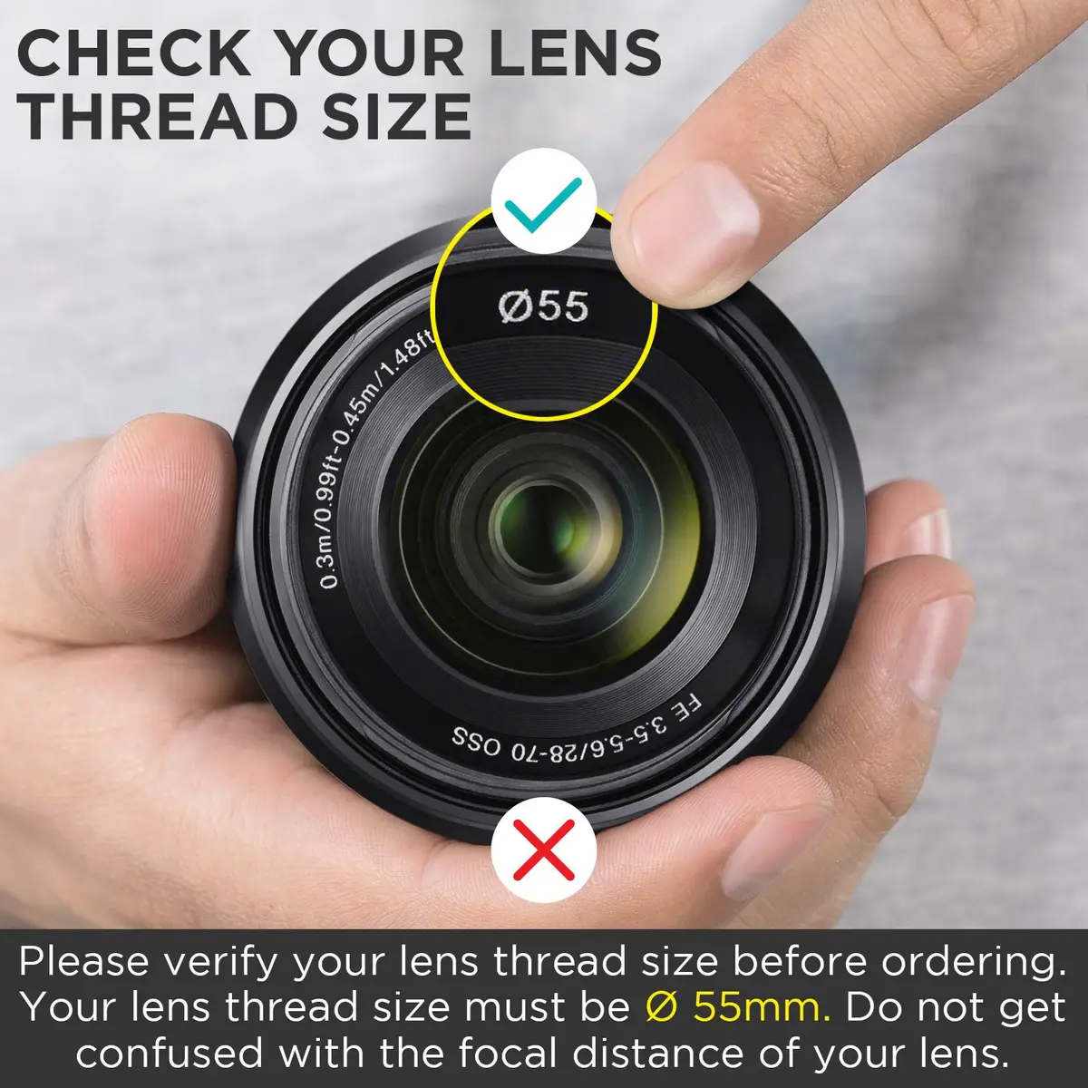 Altura Photo 55mm Wide Angle Lens with Macro | 0.43x Expansion for Nikon & Sony Cameras - view 3