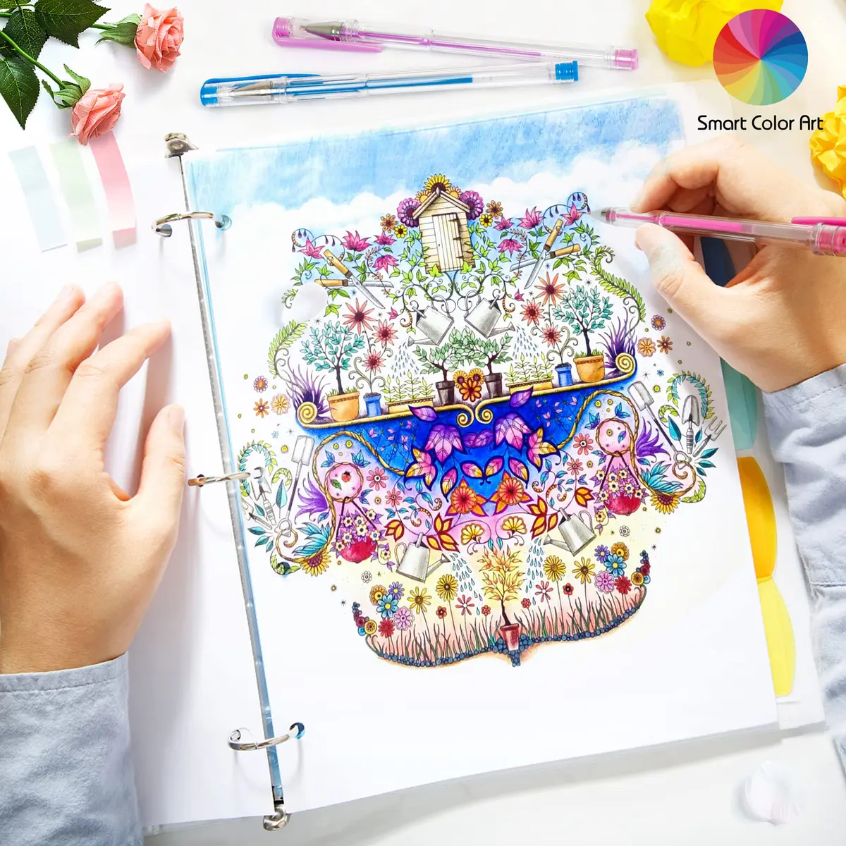 Smart Color Art Gel Pens Set 320 Pack | 160 Colors, 160 Refills, Smooth Ink, Vibrant Rainbow for Adult Coloring - view 6