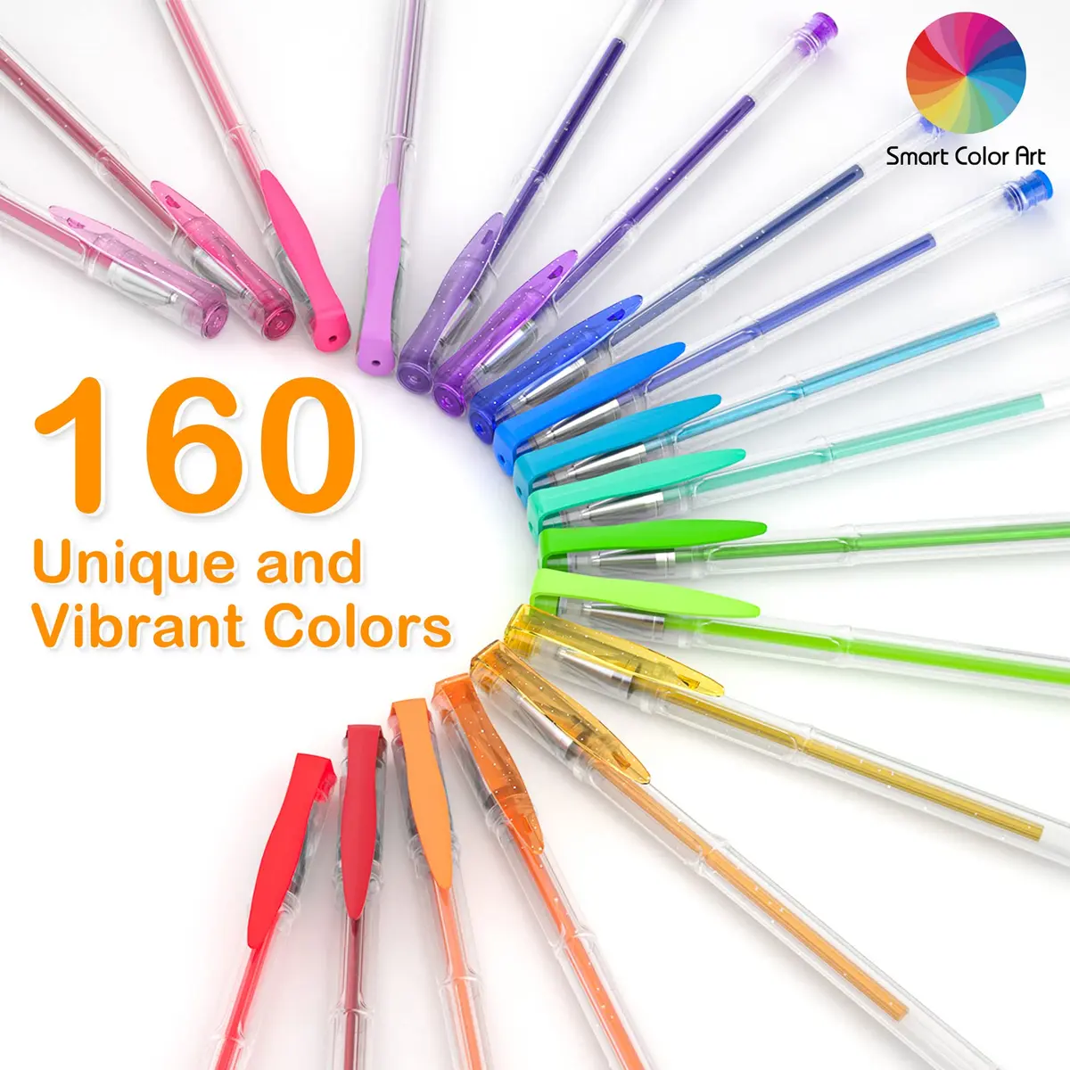 Smart Color Art Gel Pens Set 320 Pack | 160 Colors, 160 Refills, Smooth Ink, Vibrant Rainbow for Adult Coloring - view 3