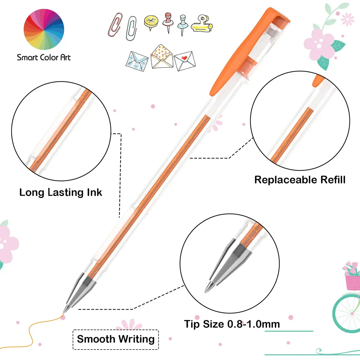 Smart Color Art Gel Pens Set 320 Pack | 160 Colors, 160 Refills, Smooth Ink, Vibrant Rainbow for Adult Coloring - view 4