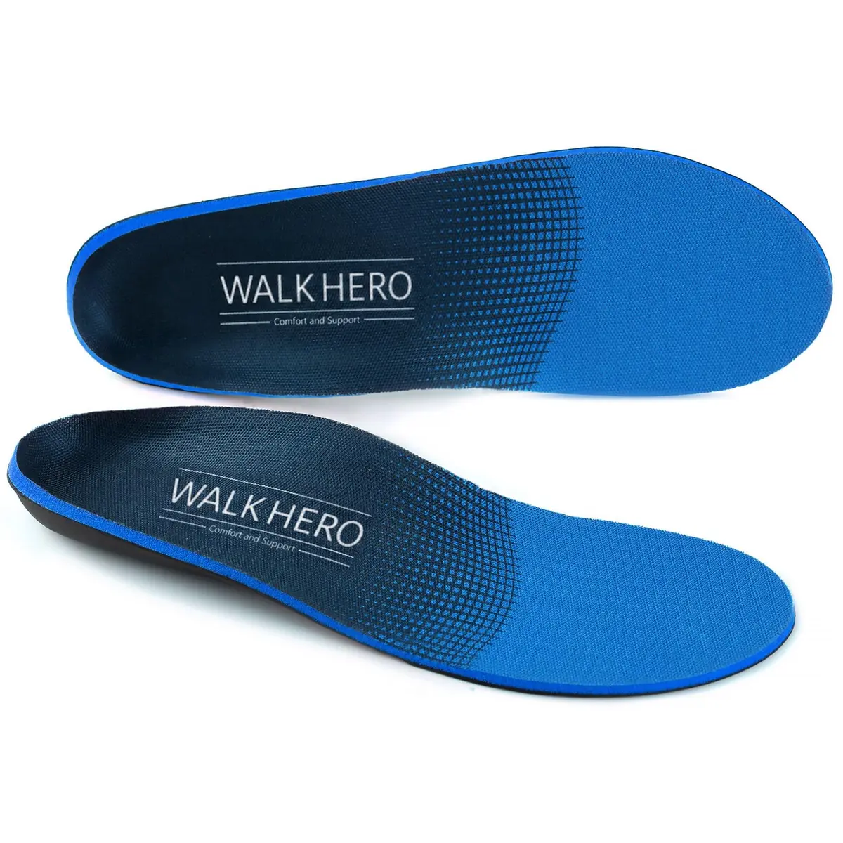 WALK·HERO Arch Support Insoles for Flat Feet, Men's Size 13-13.5 (Blue) | FDA Approved Orthotic Shoe Inserts - main product image