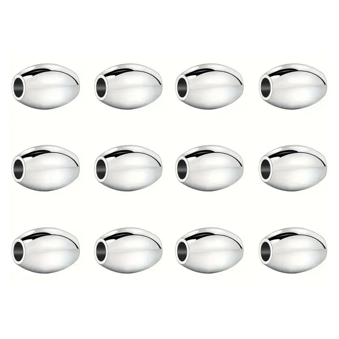 Adabele Sterling Silver Beads 20pcs 8mm Oval Rice | Hypoallergenic Jewelry Components - view 4
