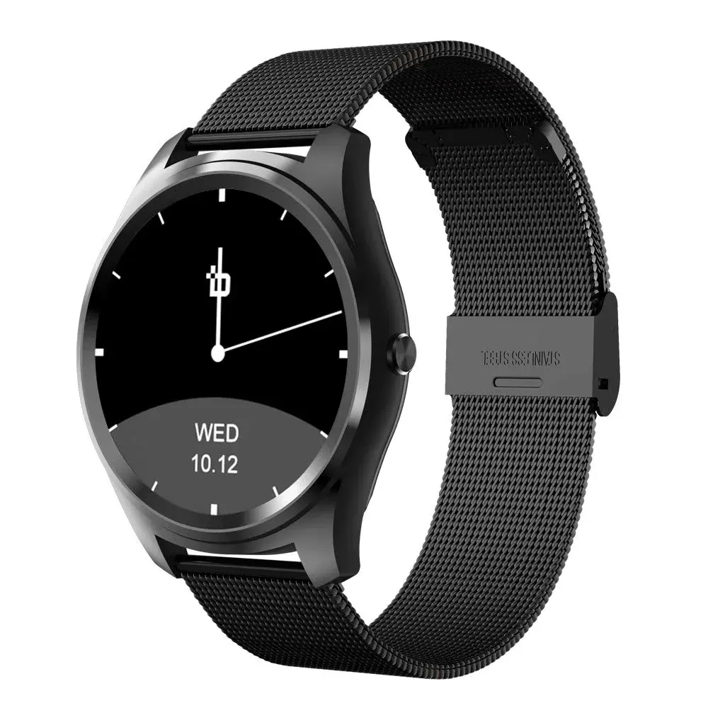 Beantech Fusion Smart Watch for Apple/Android Phones, Black Stainless Steel Strap | Classic Design with IPS Touch Screen - main product image