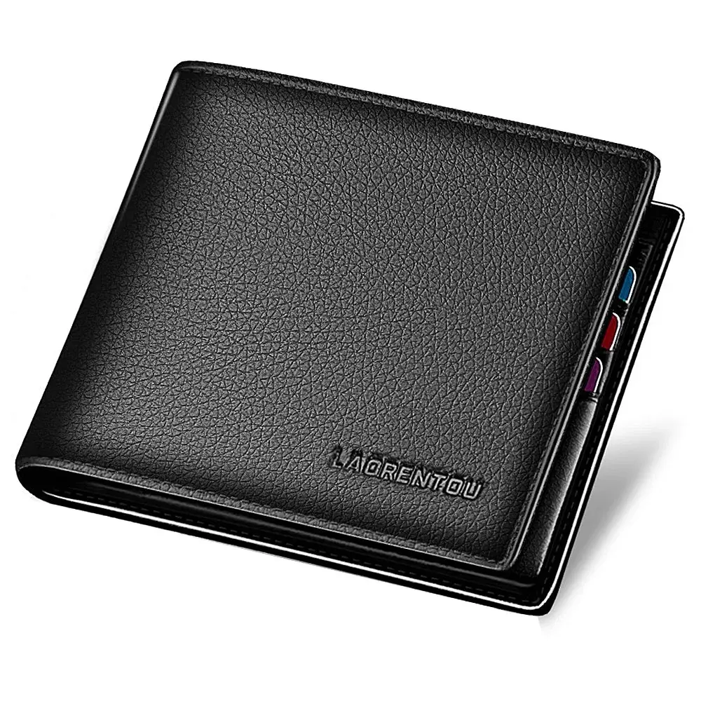LAORENTOU Genuine Leather Bifold Wallet for Men | Slim Design with Zipper Coin Pocket - main product image