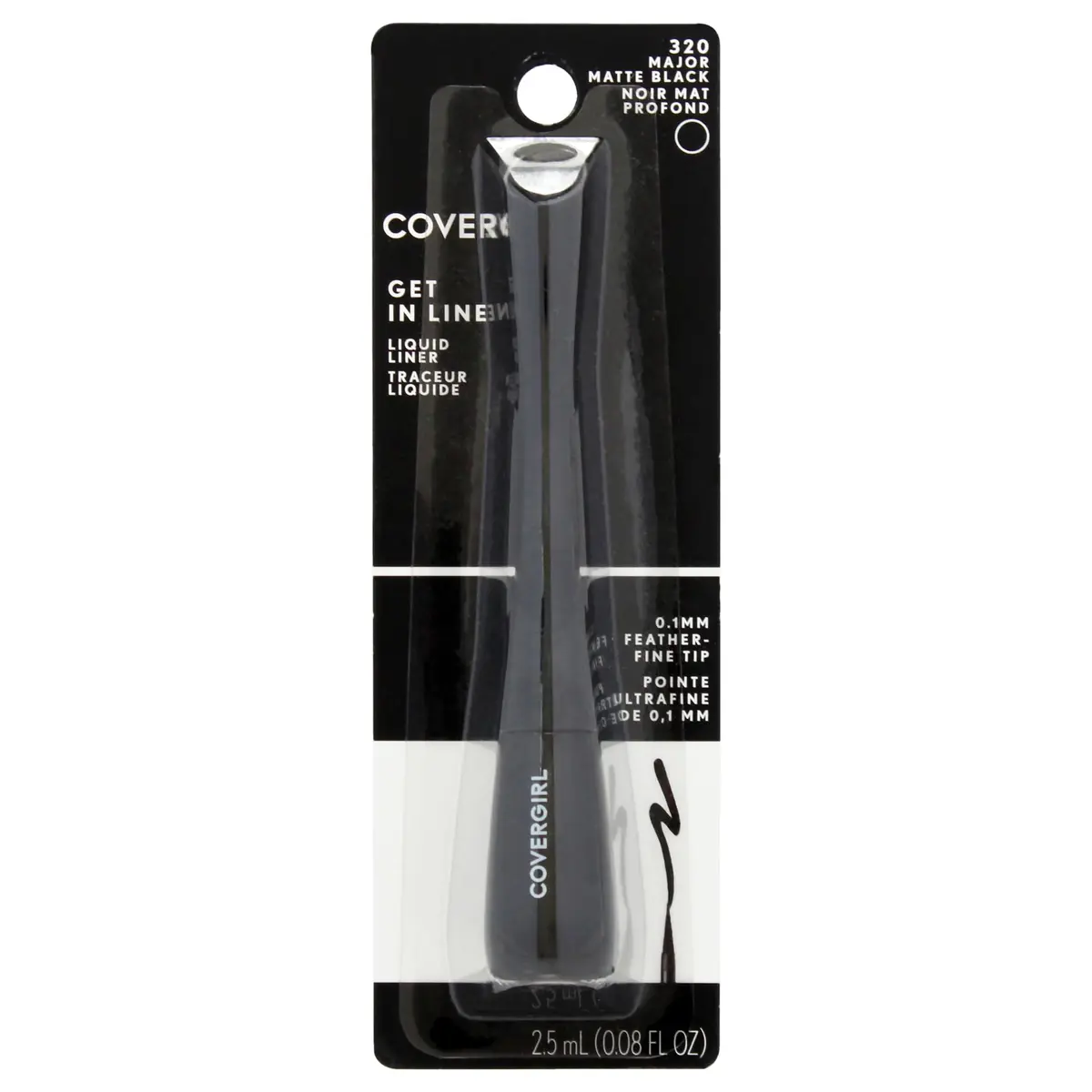 COVERGIRL Get In Line Liquid Eyeliner 0.08 Oz | Feather-Fine Tip, Long Lasting, Waterproof, Quick-Dry - main product image