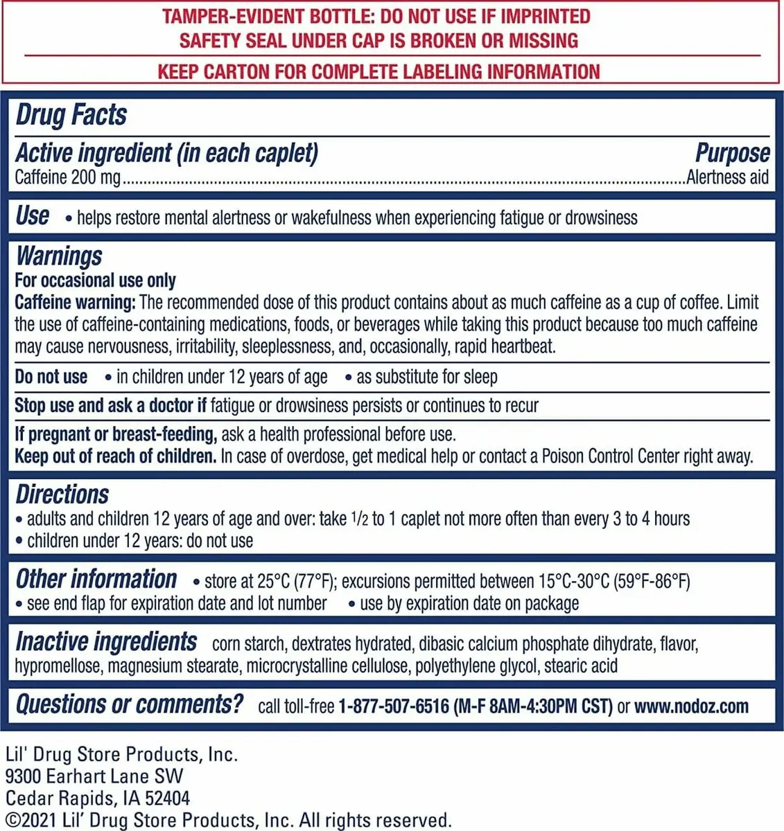 NoDoz 200mg Caffeine Pills | Maximum Strength, 120 Caplets | Stay Alert & Focused - view 7